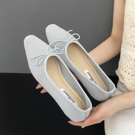 Ladies Sandals Ladies Dancing Shallow Mouth Breathable Mesh Black Sandals Transparent Soft Flat Dress Boat Shoes